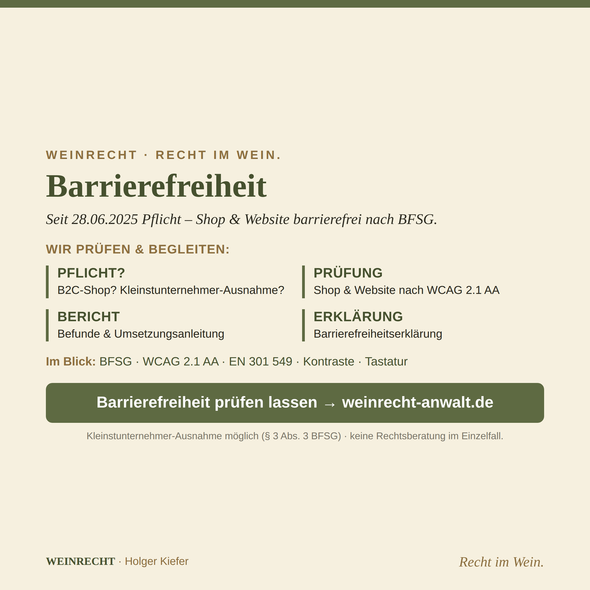 Barrierefreiheit nach BFSG – Shop & Website barrierefrei, seit 28.06.2025 Pflicht.