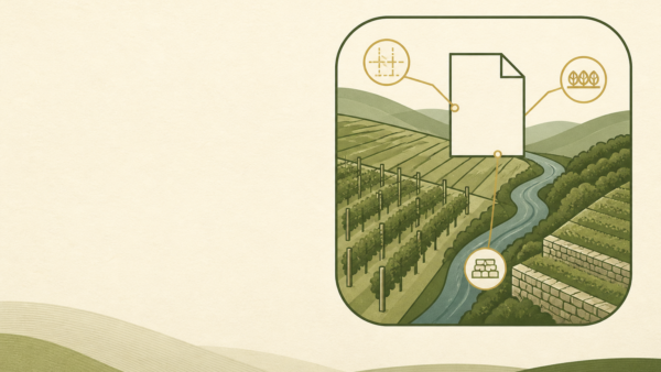 Weinberge mit Gewässerkorridor, Trockenmauern und Rechtsdokument zum Naturinfrastrukturgesetz